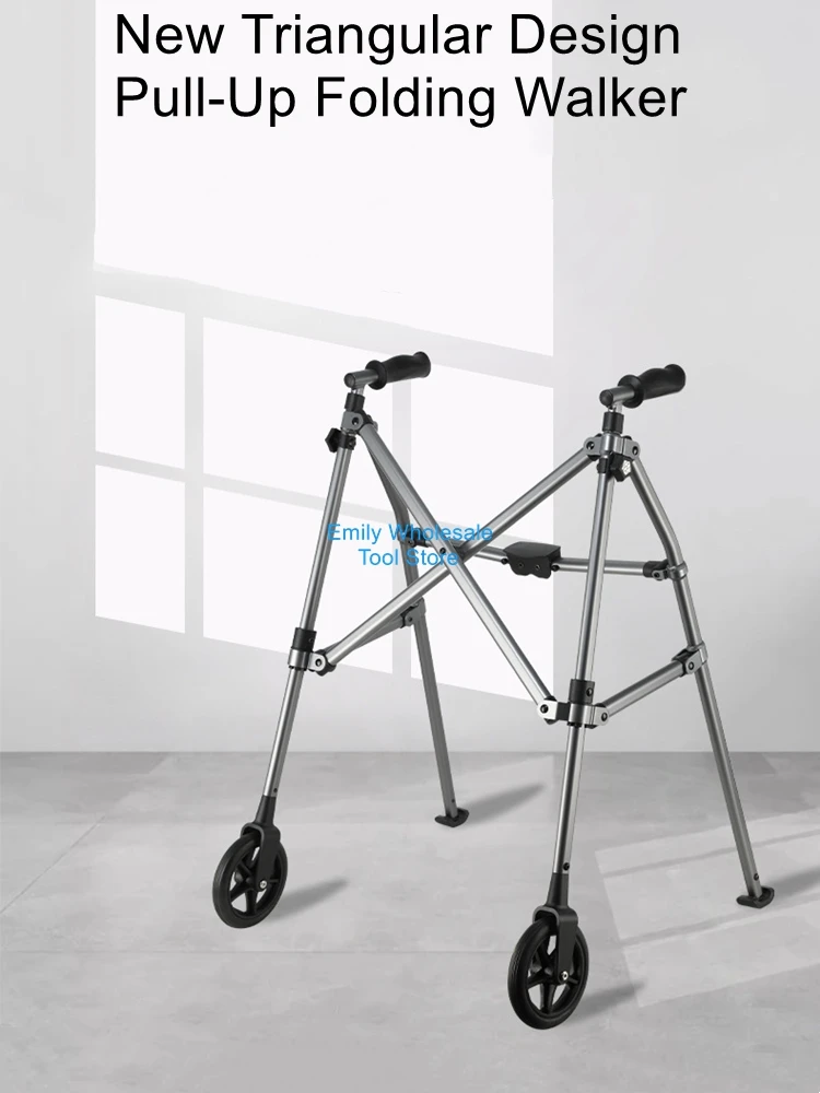 Lift-and-Fold Walker, Aluminum Alloy Non-Slip Walking Aid, Health Care Walking Aid, Assistive Cane
