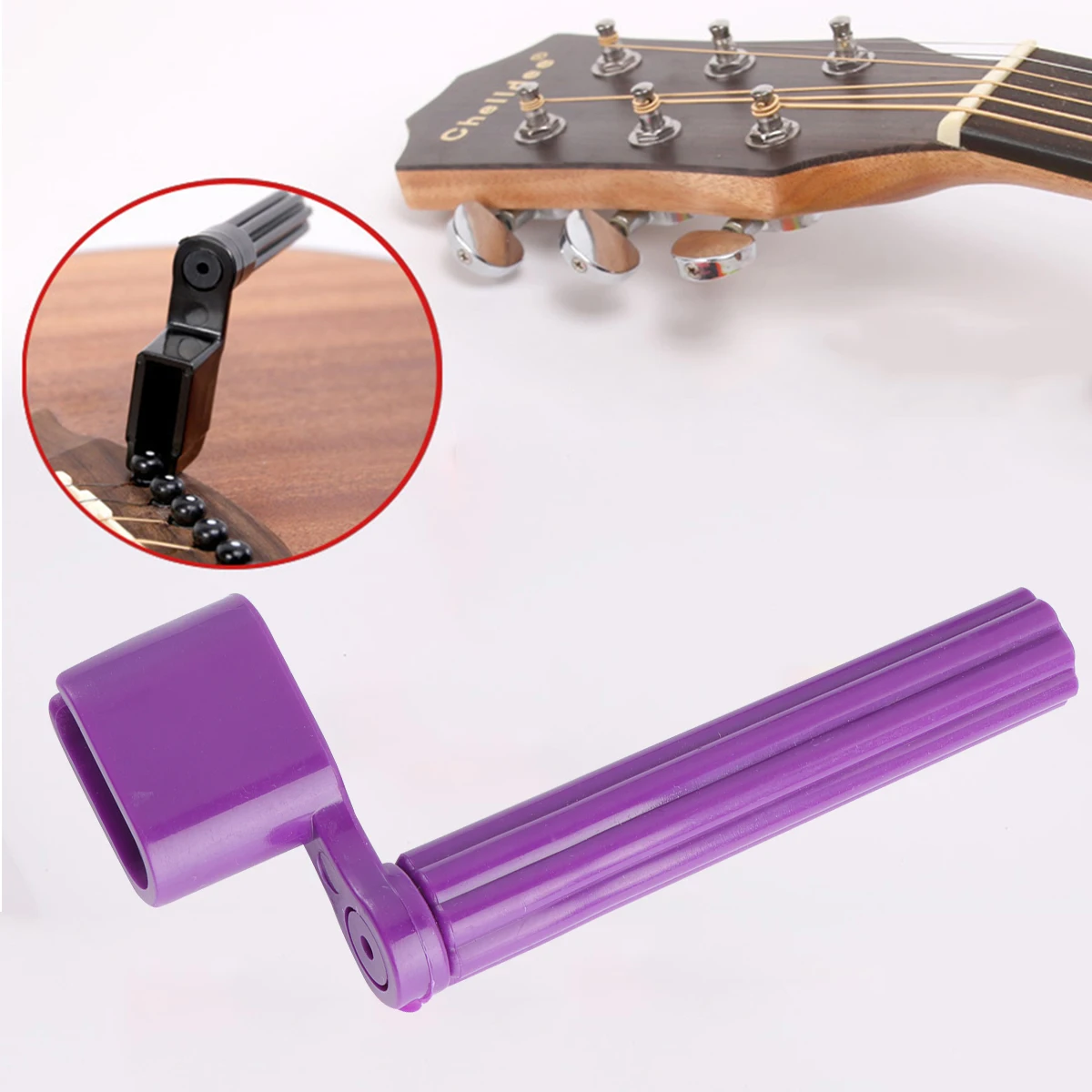 

Guitar Stringer Peg Drill Winder Puller Bridge Pins Ballad Restringing Tool Purple Pegs Remover