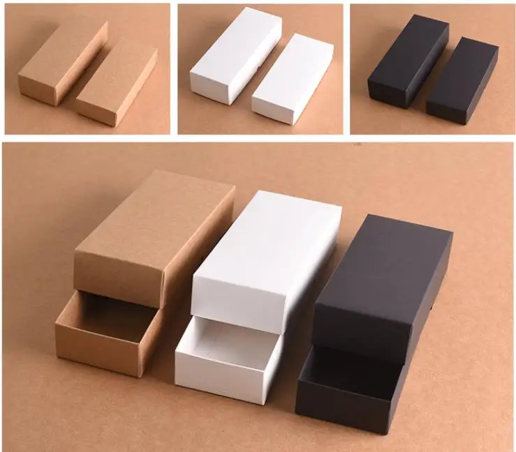 100pcs Large Size Cardboard Packing Box Big Kraft Paper Gift Box Carton Box Packing DIY Clothes Socks Pack Box ni478