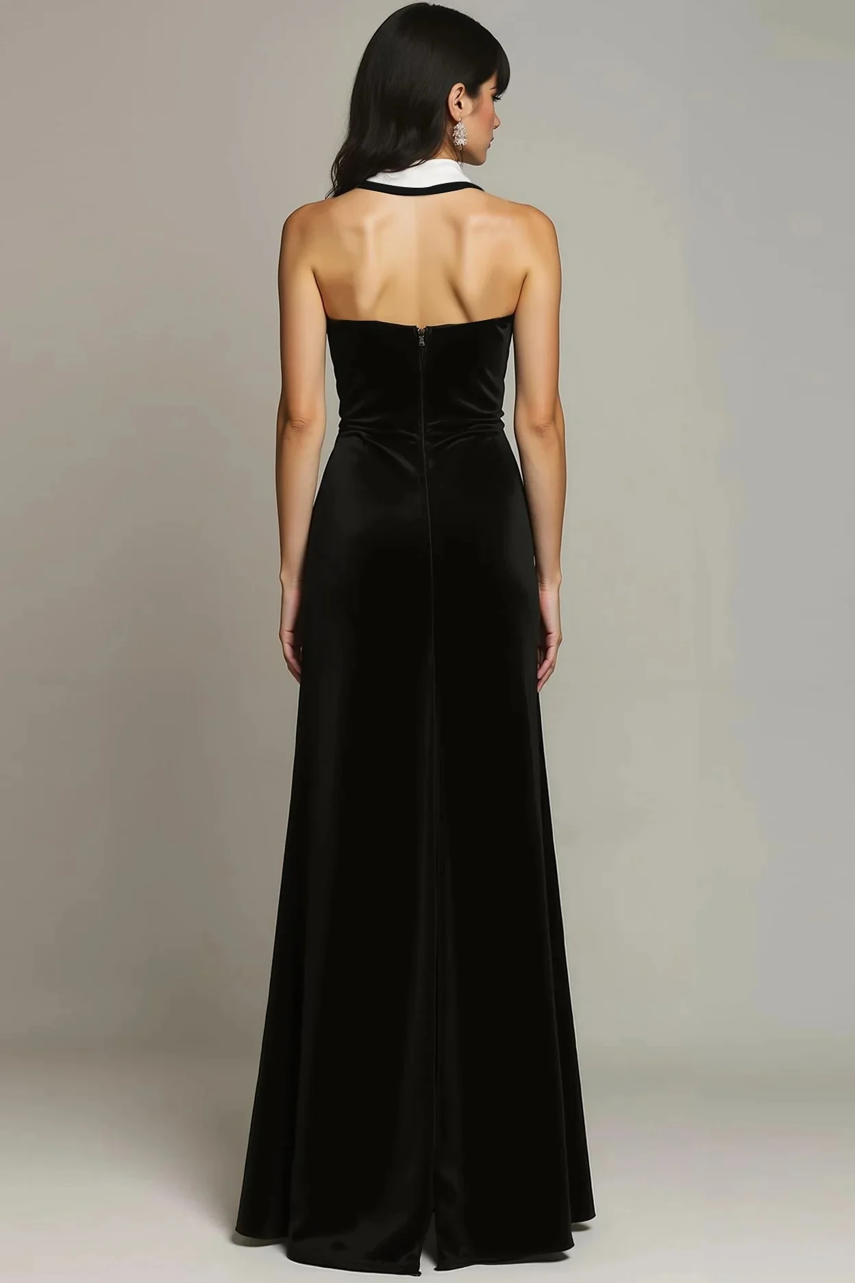 Customized High quality Velour Pleat A-line V-neck Long Dresses Bespoke Occasion Dresses Fashion Elegant Sizes Available Casual