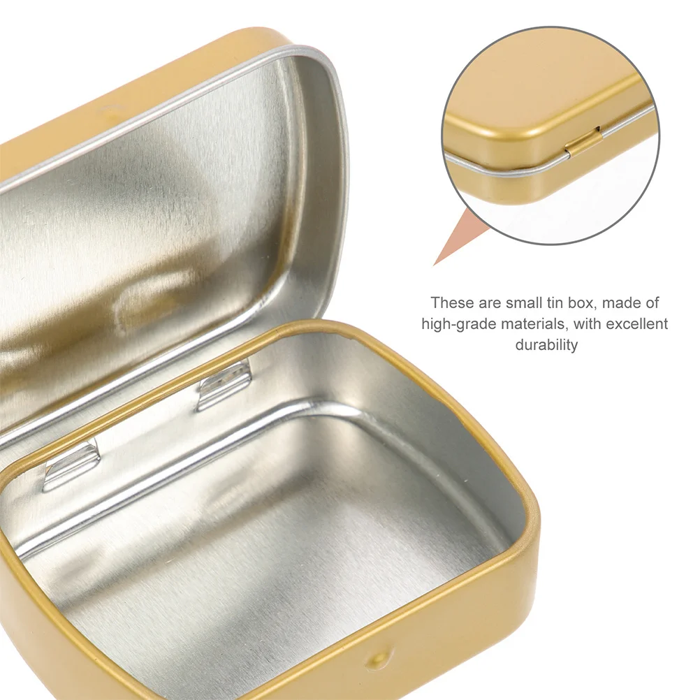 

10Pcs Mini Small Rectangular Tin Box Storage Organizer Hinged Container Candy Jewelry Holder Portable Metal Case