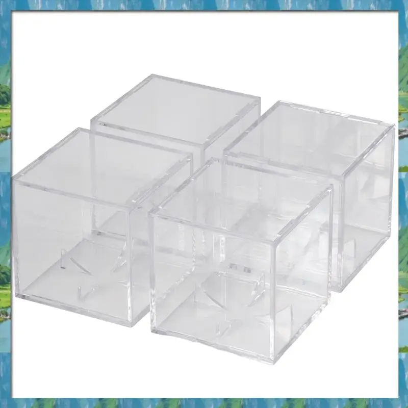 【Supernew】4Pcs Baseball Display Case,UV Protected Dustproof Acrylic Display Boxes,Clear Display Case For Baseball Memorabilia Ba