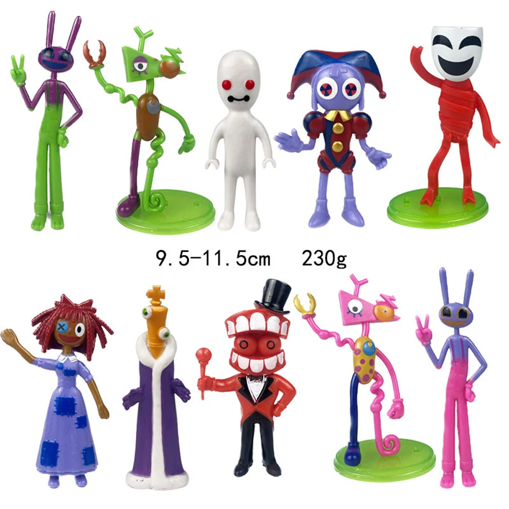 10pcs/set D Comic Anime Creative Amazing Digital Circus Pomni Jax Ragatha Zooble Figure Model Gift