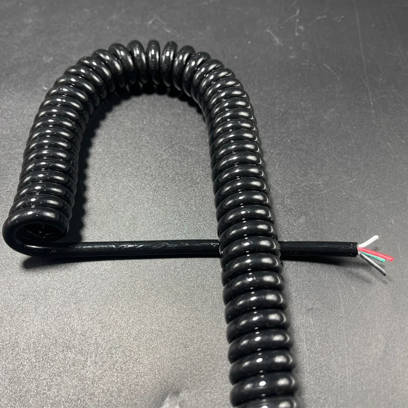 4Core PUR Spring Spiral Cable 24/22/18/17/15/11AWGWire 0.2mm2-4mm2  Telescopic Stretch1to5Meters Stretchable Shrinkable Cable image 2