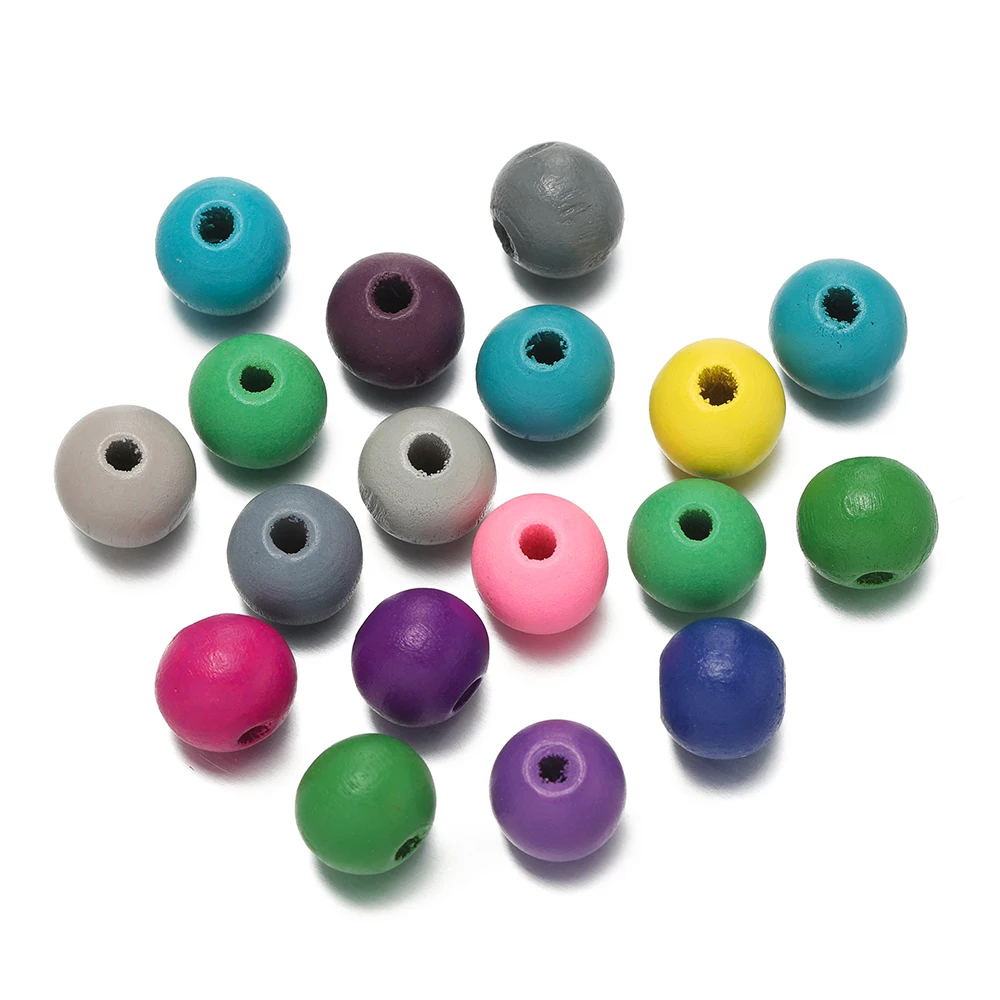 

50Pcs/lot 10mm Wooden Round Bead Solid Color Loose Spacer Bead for DIY Bracelet Necklace Earrings Jewelry Making Accessories