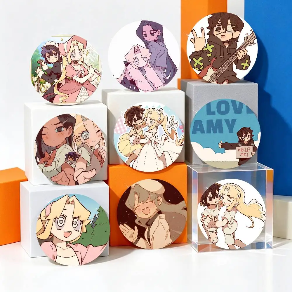 Korean Girl Love Anime L Love A-Amy Pins Brooch Cartoon Badge For Friend Backpack Clothes Collect Accessories Jewelry Gift
