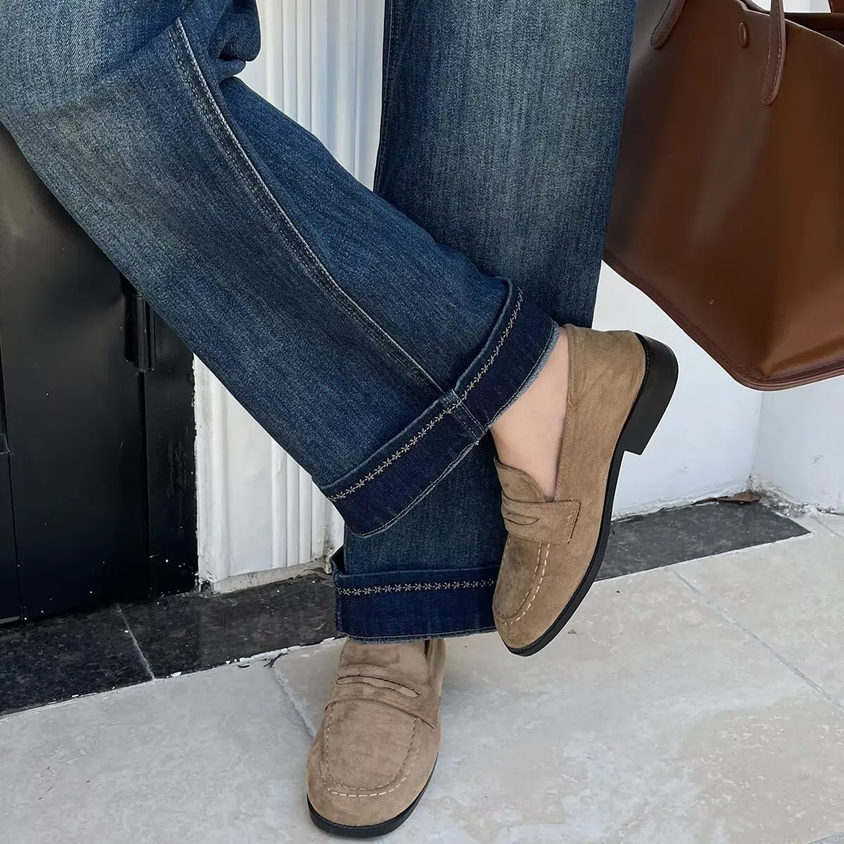 2026 Spring Autumn Plus Size Straight Jeans High Waist Elastic Waist Slim Versatile Casual Pants Curvy Ladies 8660 view 5