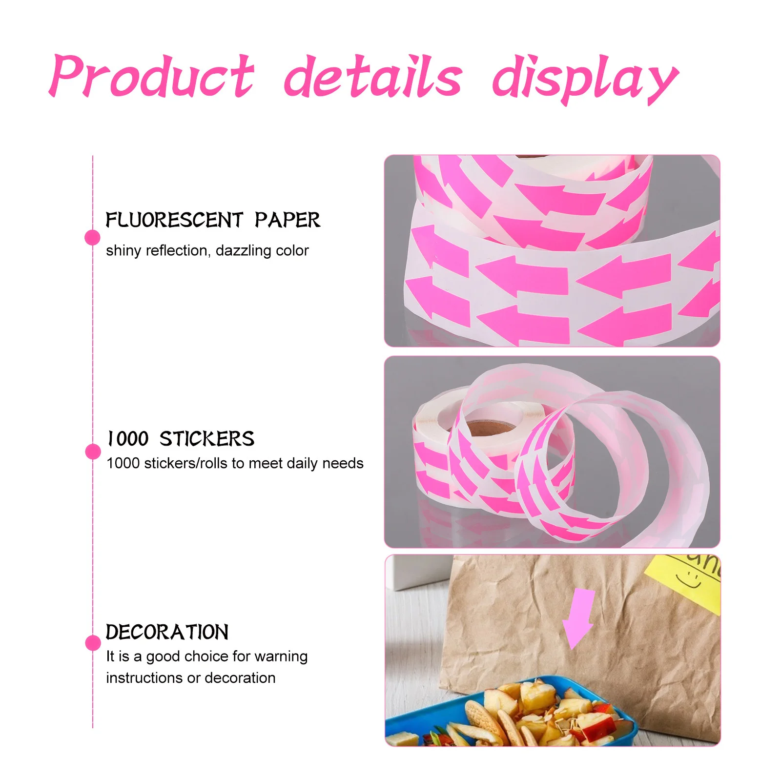 

Флуоресцентные цветные наклейки со стрелками, 1 рулон, декоративные этикетки для рукоделия, самоклеящиеся для офиса, школы, домашней организации