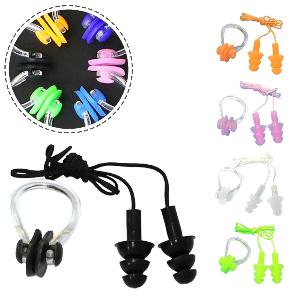 Soft Silicone Ear Plugs Nose Clip Set Case Child Swimming Water Pool Sea Earplugs Made Specially Fors Under Age 10