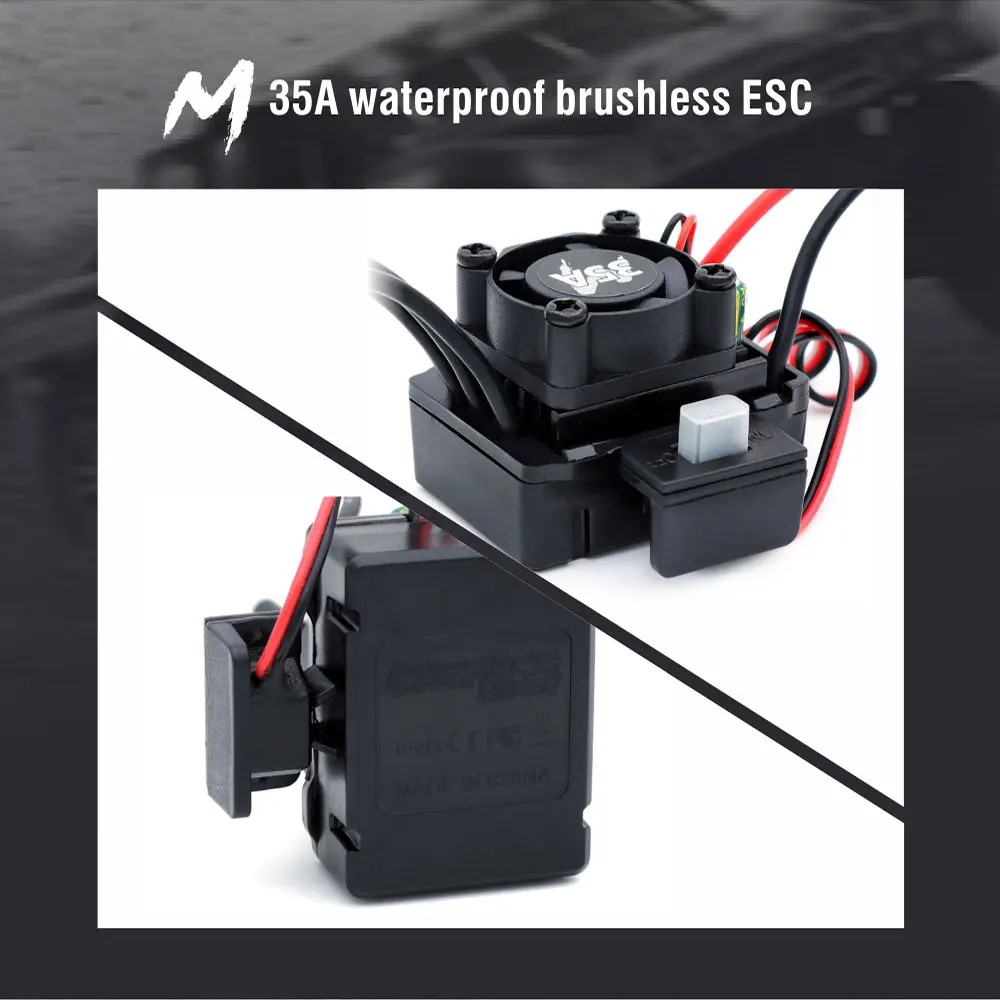 Overtref Hobby M35A M45A M60A Borstelloze ESC Ingebouwde BEC Waterdicht Voor 1/10 1/12 1/14 RC Auto