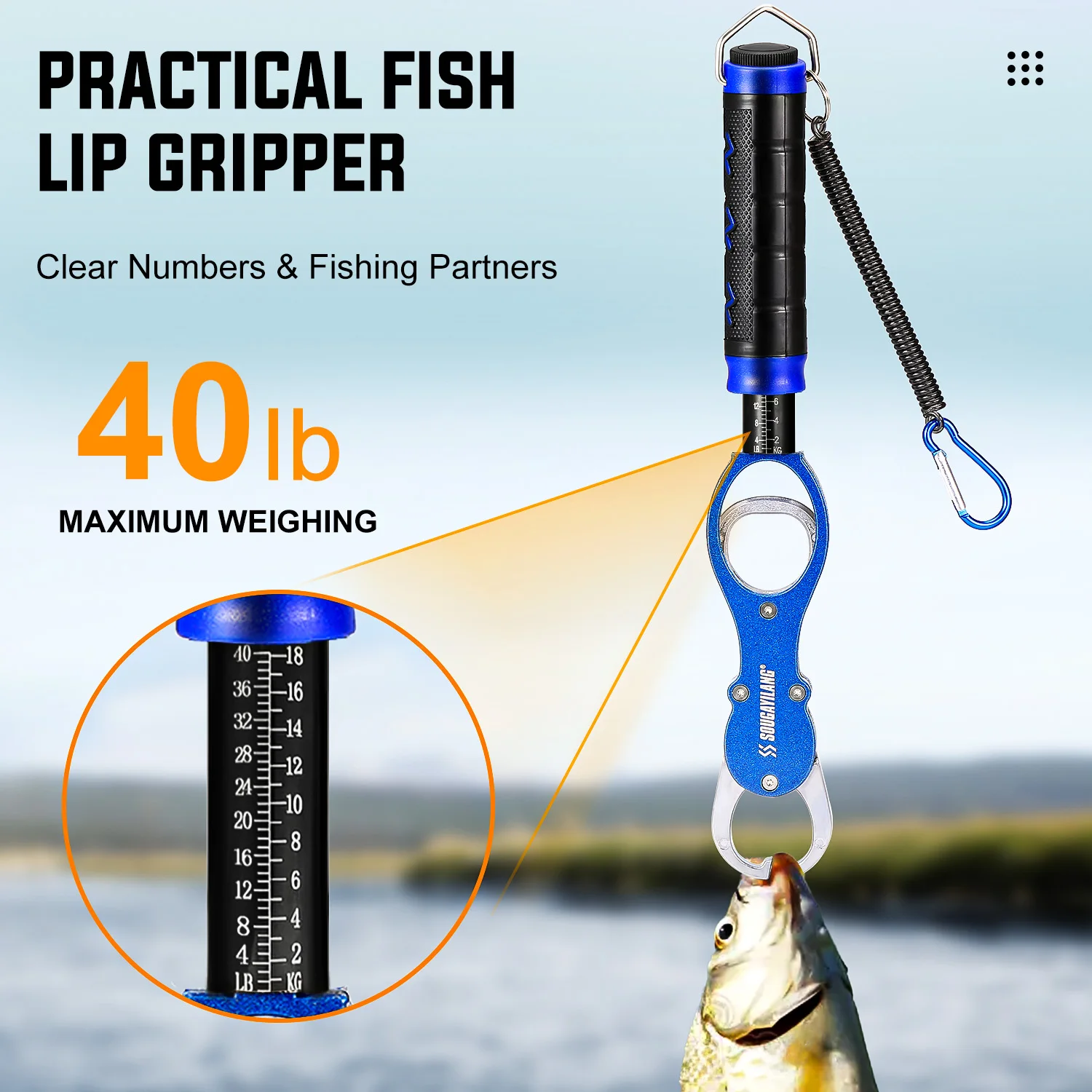 Sougayilang Controlador de peces acero inoxidable con báscula integrada - imagen 2