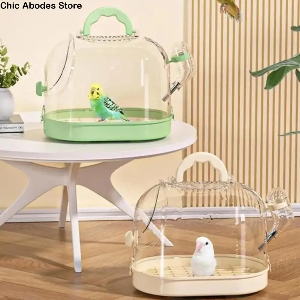 

Transport Bag Portable Bird Transport Cage Breathable Safe Lock Parrot Cage Ventilated Clear Window Parrots Carrying Case Travel