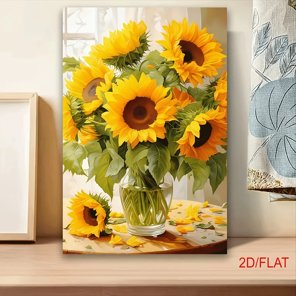 Charming Sunflower Canvas Art With No Frame - Perfect For Home, Office, Or Classroom Decor