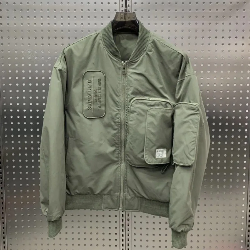 

2025 New Men's Baseball Jaet Spring Autumn Faion Brand Sli Motorcycle Jaet Loose Fit Long Sve Zipper Closure