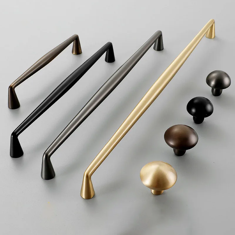 

Multi Size Solid Brass Gold Modern Simple Kitchen Cabinet Knobs and Handles Drawer Pulls Bedroom Black Knobs T Bar Cabinet Pull