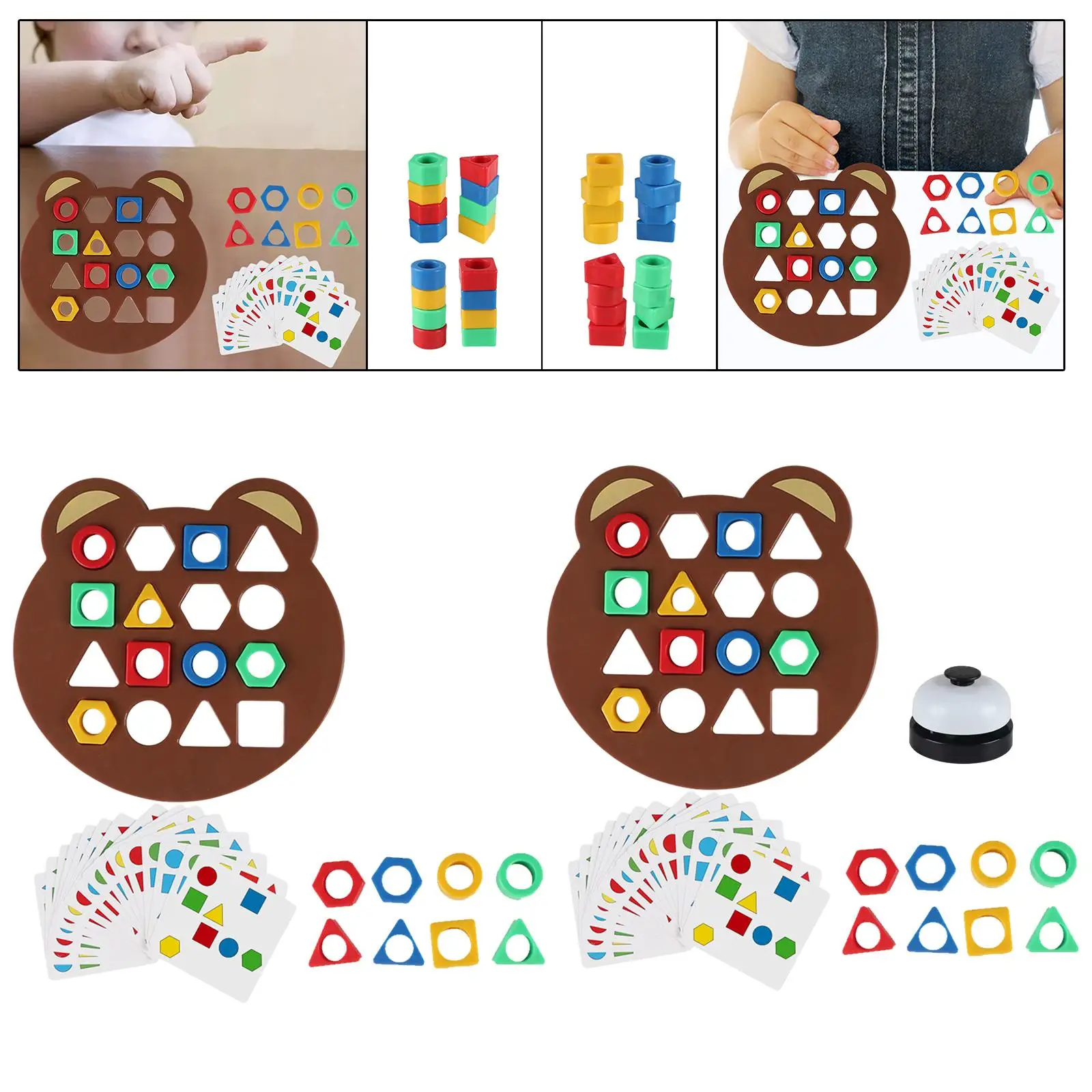 Jogo de tabuleiro de aprendizagem de cores Forma de placa de correspondência rápida Brinquedo educacional sensorial de cores