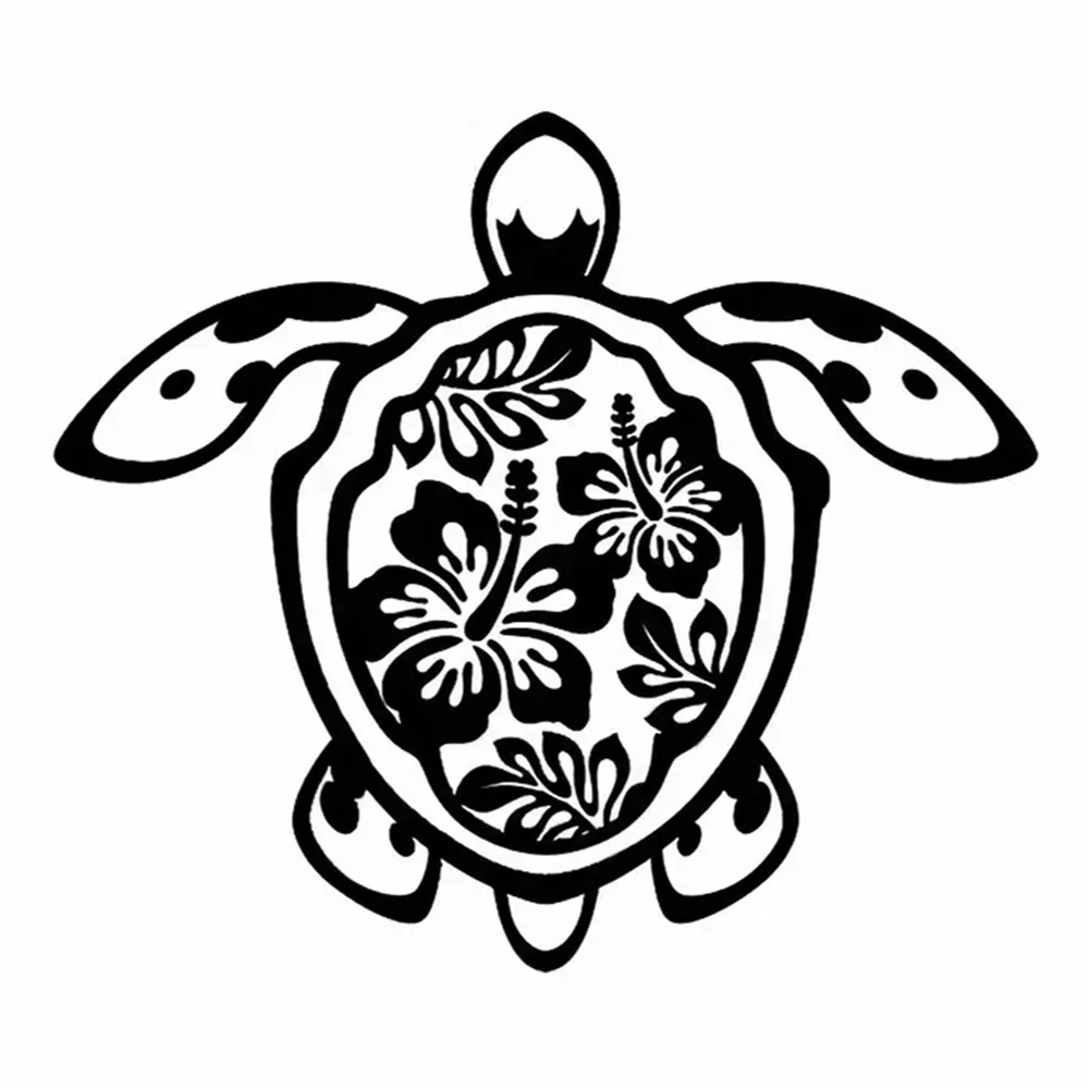 

Island Turtle Blessing Vinyl Decal, Tropical Style Sticker for SUV Truck Motorcycle Laptop, Waterproof Auto Exterior Decor
