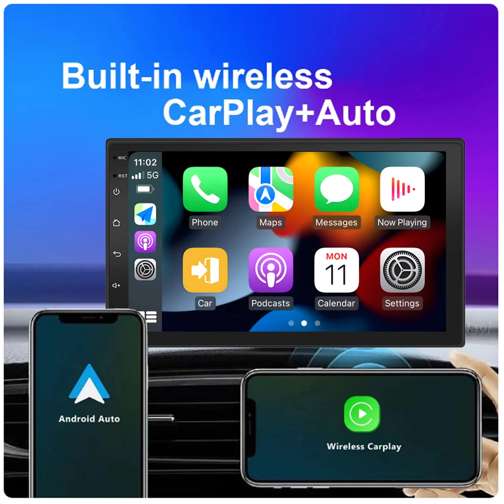 2Din Android 7inch Car Radio for Ford Fiesta 1995-2001 Focus MK1 1998-2004 Multimedia Automotive Carplay Android Auto Wireless