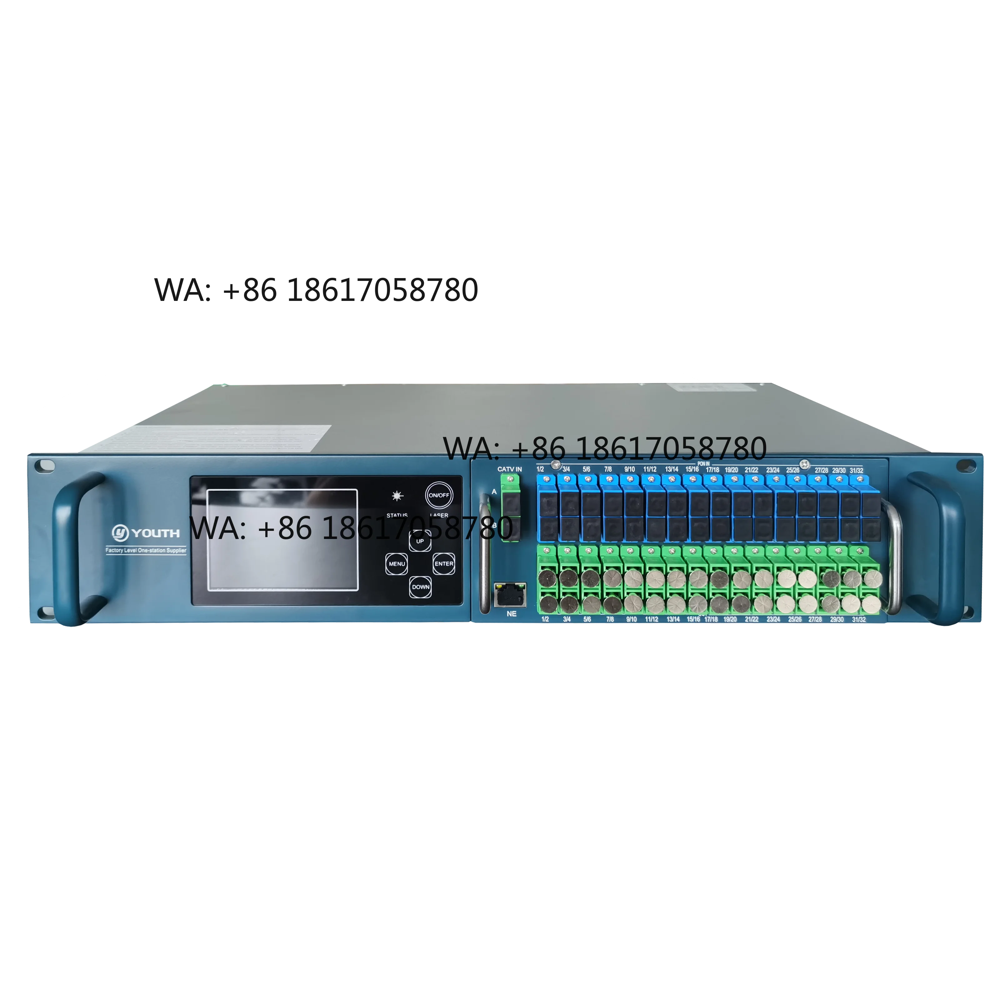 32 Ports 2U EDFA CATV FTTH HZY-EYA-XGS With WDM LC/APC LC/UPC 27-45dBm Rack Mount Optical Amplifier For XGS-PON XPON
