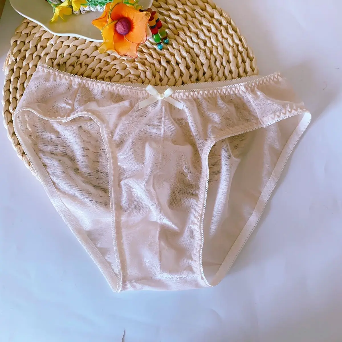 Man Sexy Lingerie Sheer Mesh Lace Bowtie Briefs BF Panty LGBQT Private Party Harajuku view 3