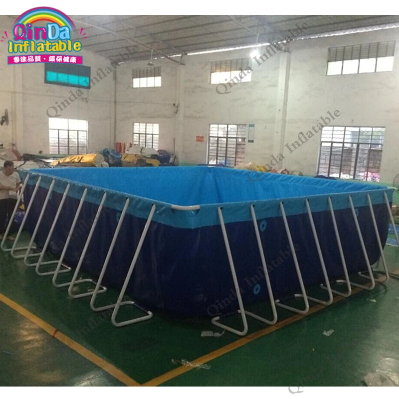 

Inflatable Frame Pool For Amusement Water Park Above Ground Pvc Steel Metal Frame Swimming Pool