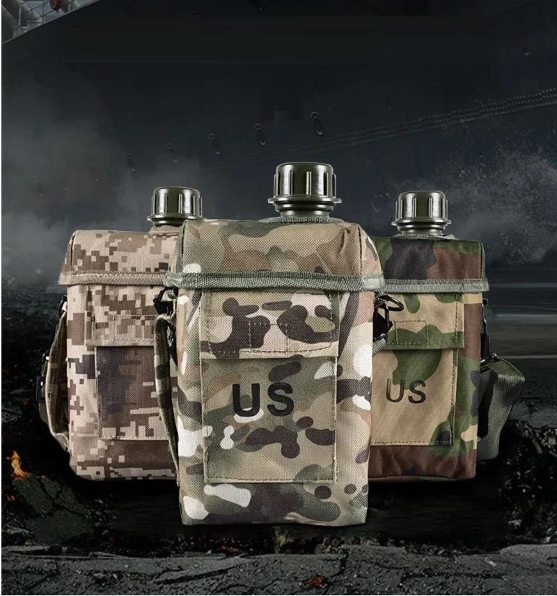 2L Camouflage Kettle Canteen Outdoor Camping and Mountaineering Flask Camping Supplies