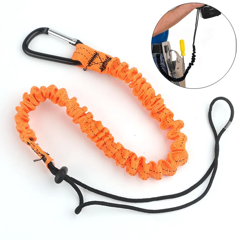 Professional High Altitude Protective Safety Elastic Buffer Sling Belt Carabiner Hook Aerial Work Anti Fall Off Rope Protector