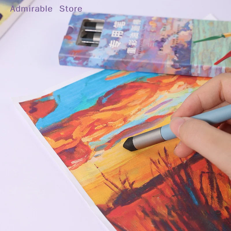 w1/3Pcs Reusable Drawing Art Blenders  Sponge Pen Pastel  Tool For Oil Painting Washable Sketch Rubbing Brush