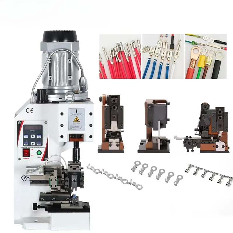 

EW-5040 Super Mute Electric Jam Brass Fork Connector Wire Harness Terminal Crimping Machine Jst Molex Terminal Crimping Machine