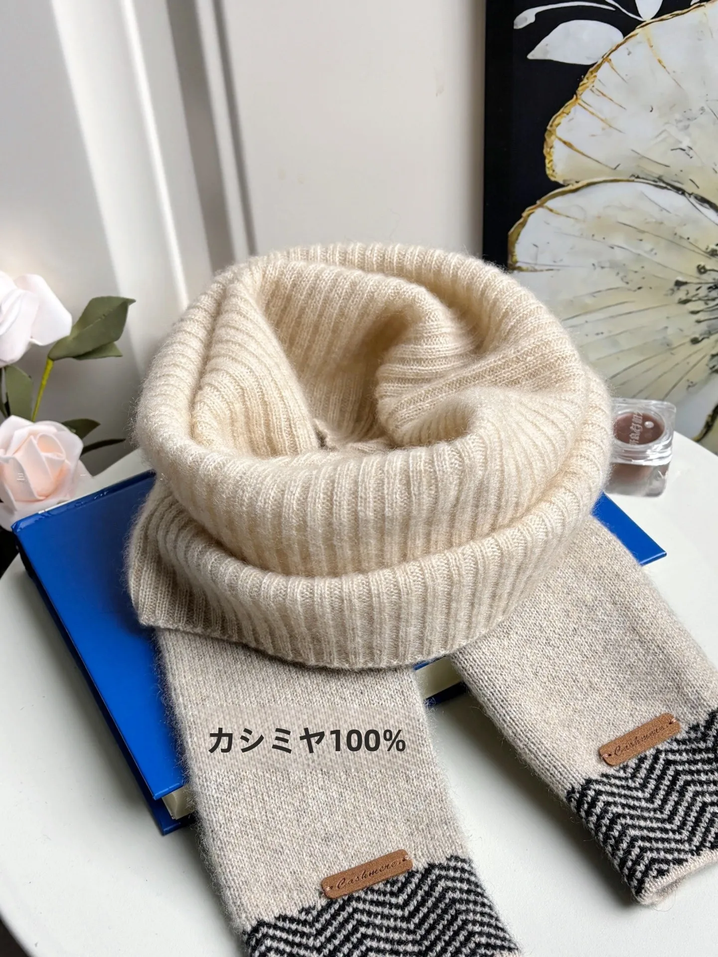 厚手のワンステップ成形00％カシミヤネックウォーマー、ユニセックス、暖かい防風ウィンタースカーフ、韓国風、無地、長方形