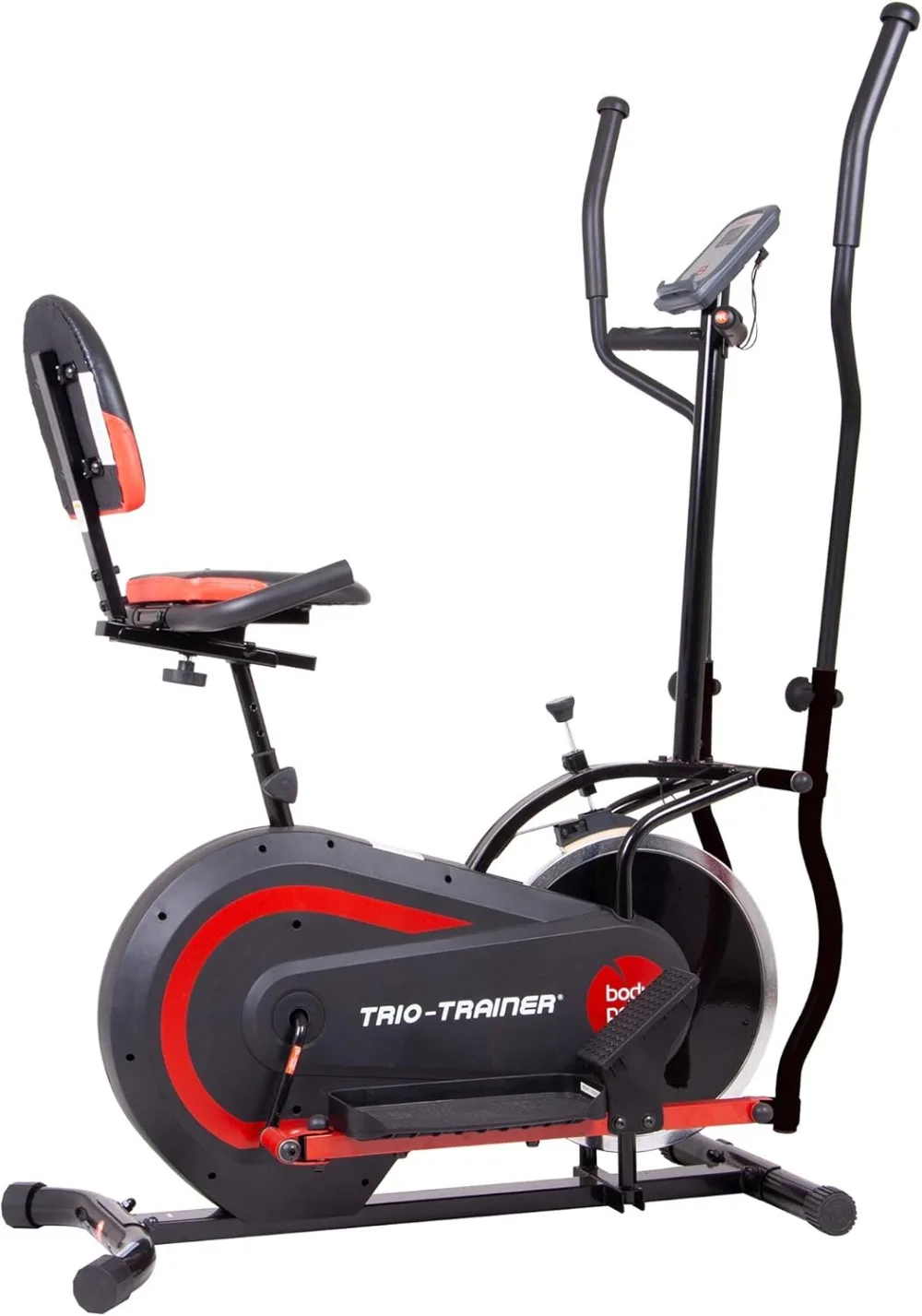 Exercise Machine Elliptical with Seat Back Cushion Upright Cycling and Reclined Bike Modes Digital Computer Targets