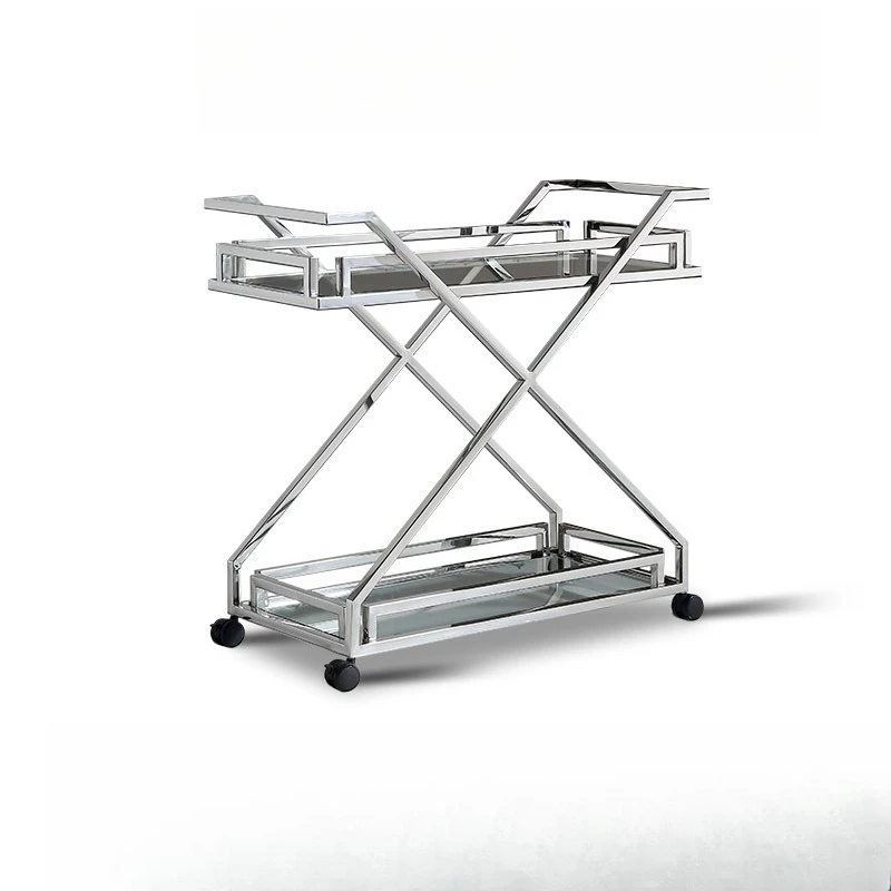 Hotel restaurant beverage service truck ktv cake cart hotel beauty club trolley stainless steel double-layer dining cart