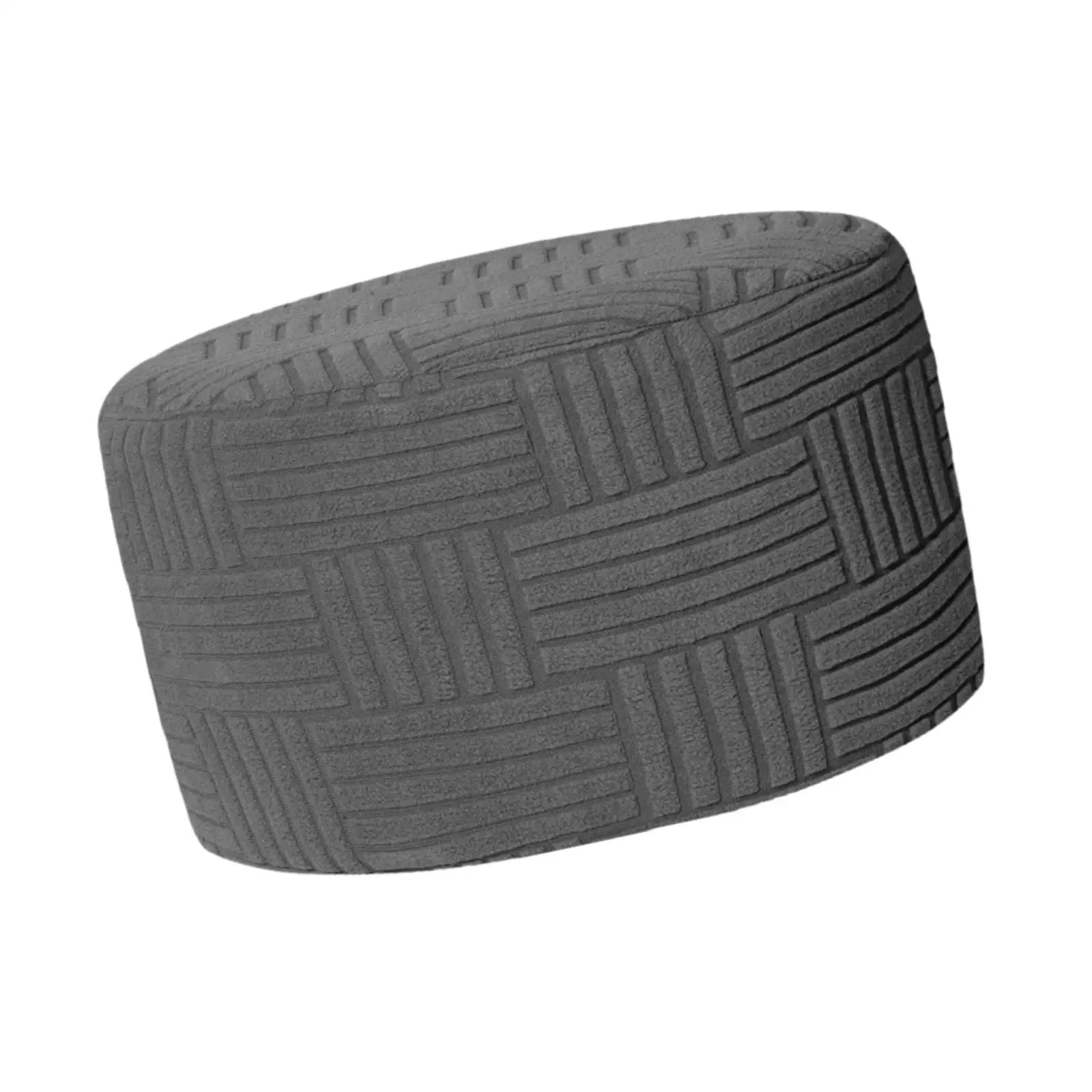 Polyester Spandex Ottoman Cover Round Stool Stretchable Furniture Protector for Living Room Ottoman