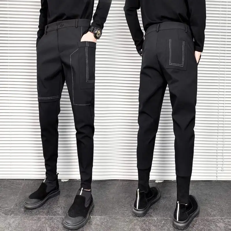 

2023 Streetwear Casual Suit Pants High Qualty Harem Pants Male Joggers Long Trousers Fashion Harajuku Trousers Pants A23