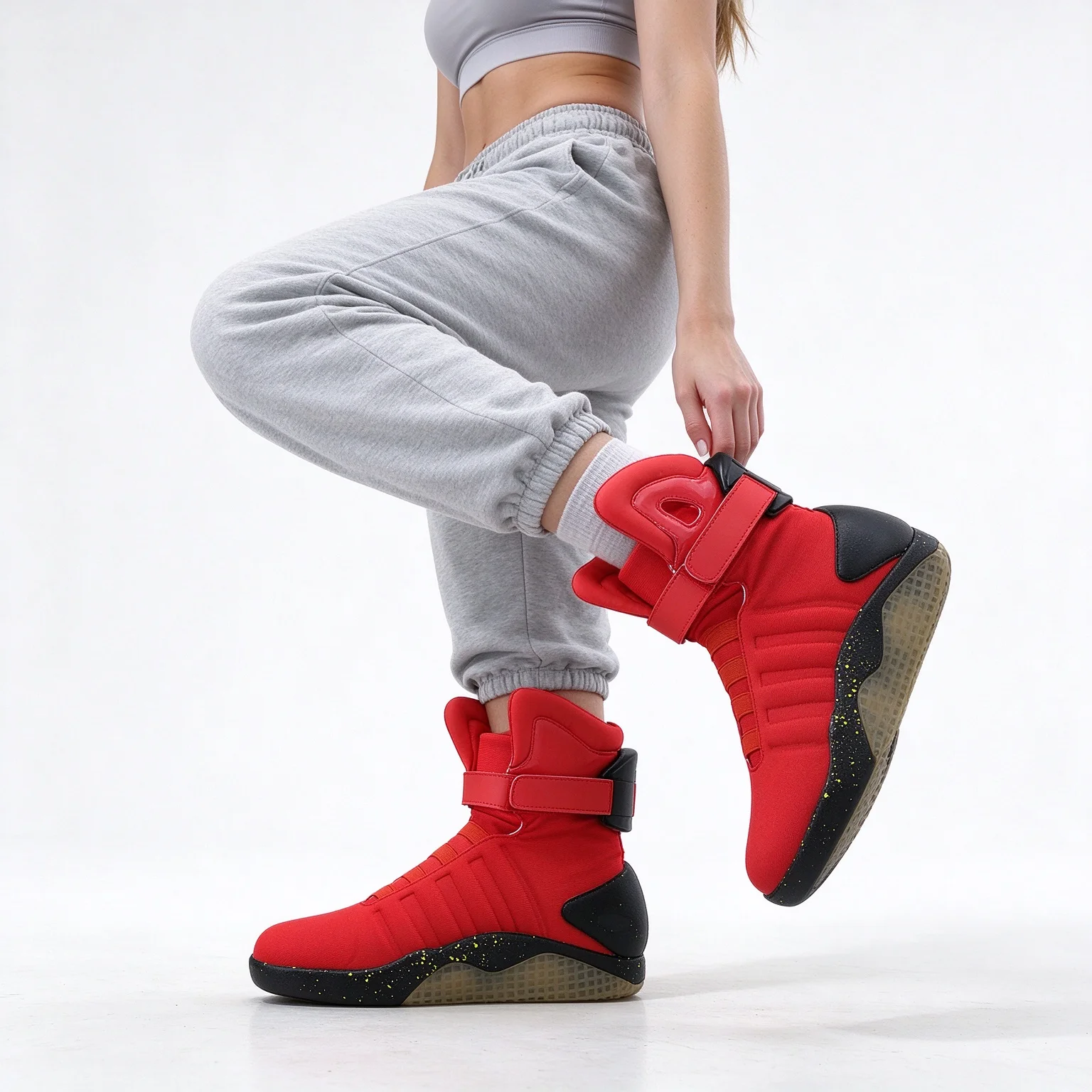 Women Fashion Air Motorcycle Boots Led Mag Shoes Light Up Sneakers Usb led Shoes Back To The Future men shoes view 2