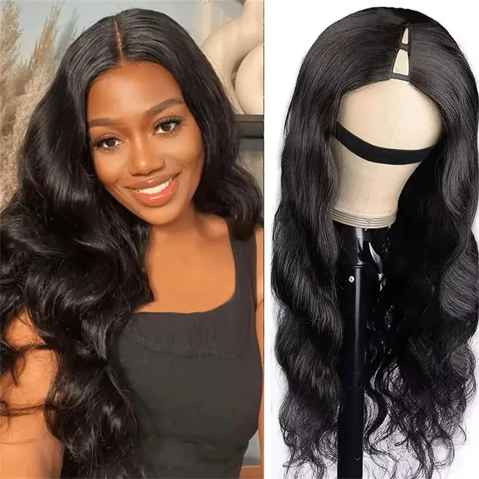 Full Machine V Part Body Wave Human Hair Wigs 200% Remy Hair Brazilian Natural Color No Leave Out Upgrade Wigs 12-32 Inches