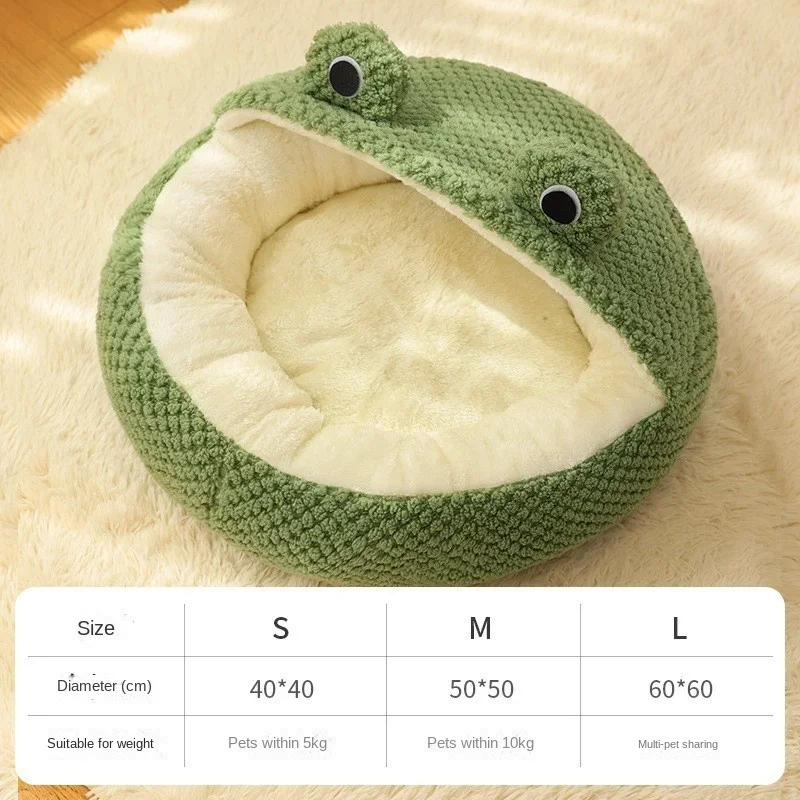 New Small Frog Pet Nest Series Semi-closed Cat Nest Autumn and Winter Warm Plush House Dog Nest