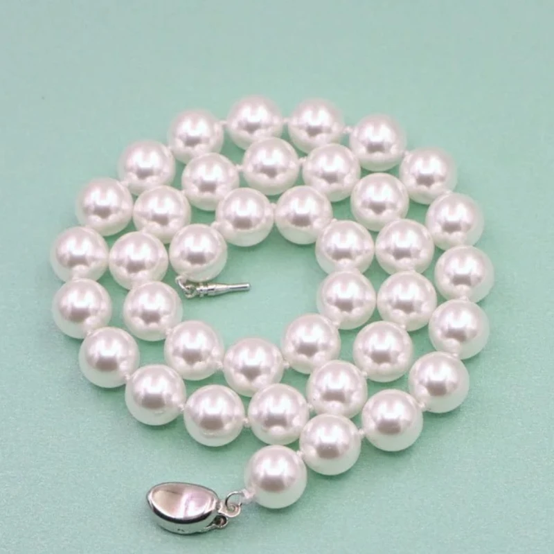 

Натуральное жемчужное ожерелье из белого круглого жемчуга 18 дюймов, 10-11 мм, серебро 925 пробы, для женщин, ювелирные изделия