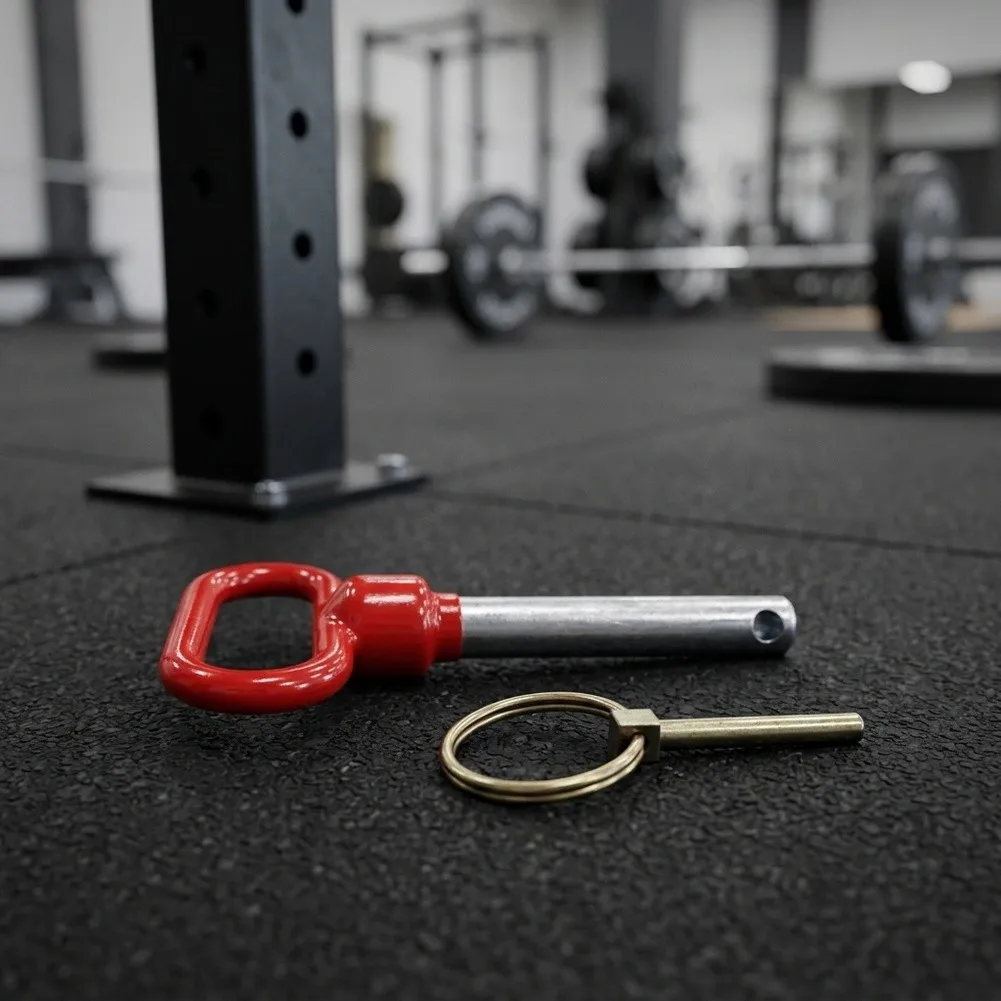 Weight Training Rack Pin with for Red Head Design for Quick Recognition and Consistent Placement in Fitness Setups