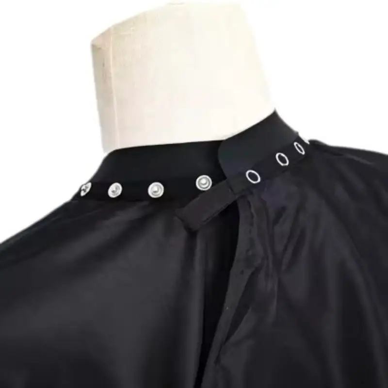 Barber Salon Hair Cutting Cape Antistatic Hair Resistant Gown with Adjustable Button Collar for Adult Hairdressing