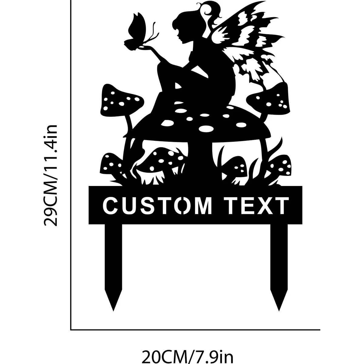 Custom Metal Fairy with Garden Sign Stake: Tailored with Gardener's Name, Ideal As An Enchanting Decor for Fairy - Themed Yards