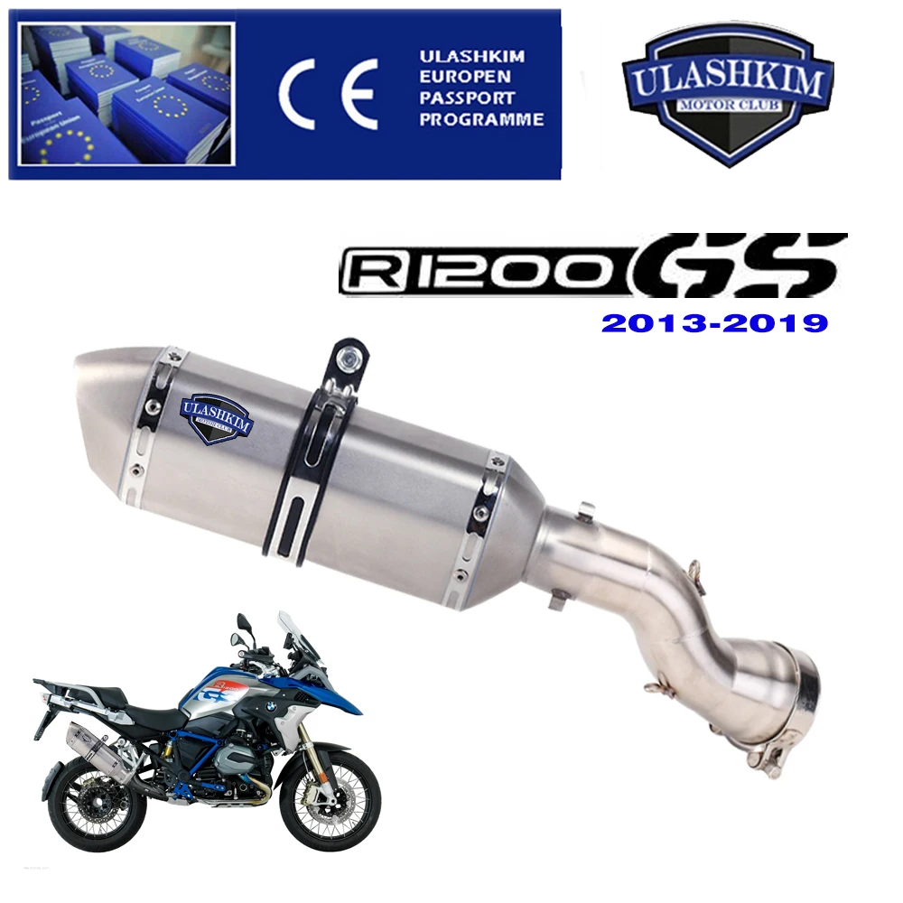 

Exhaust For B MW R1200GS Adventure R1200GSA 2013 TO 2019 Exhaust Middle Link Pipe Tube Slip-on R1200 R 1200 GS ADV