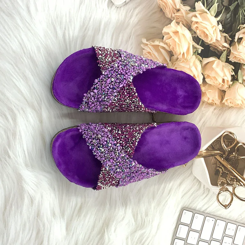 Sommer Diamant Frauen Hausschuhe Mode lässig Damen Flip-Flops Sommer bling Strass Strand außerhalb Wohnung