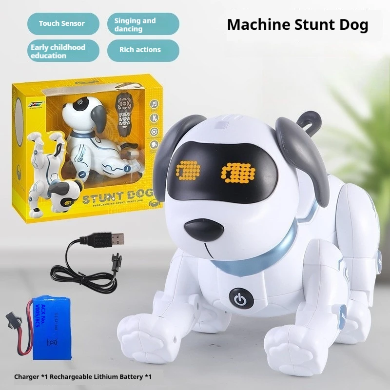 لعبة كلب روبوت RC - حيوان أليف إلكتروني مع حيوانات أليفة، تفاعلي باللمس، ذكي قابل للبرمجة، المشي والرقص، هدية عيد ميلاد للأطفال