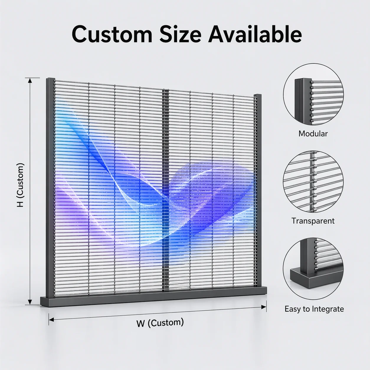 Outdoor Indoor Transparent LED Mesh Screen P3.91 P7.82 LED Grille Display for Glass Facade Retail Window Stage - view 2