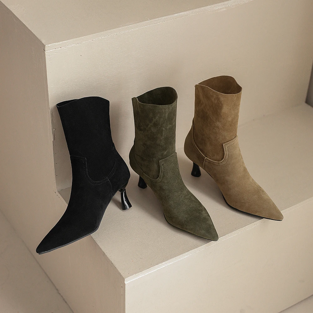 2026 ربيع جديد مثير الأسود برونو النساء حذاء من الجلد 7 سنتيمتر عالية الكعب رقيقة مكتب سيدة أحذية زائد كبير صغير الحجم 10 32 43 46 48 #5