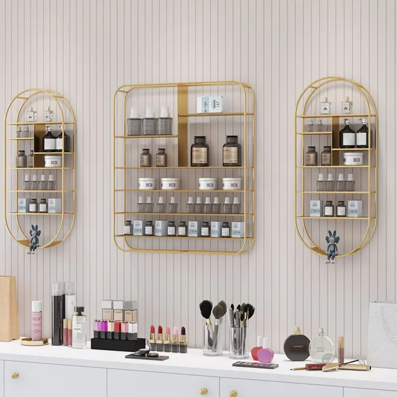 Iron Wall on The Storage Rack Nail Shop Nail Polish Glue Decorated Shelves Nordic Wind Light Luxury Nail Polish Display Rack