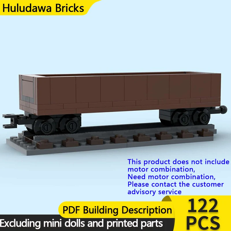 

City Car Model MOC Building Bricks Open Railway Freight Car Modular Technology Gifts Holiday Assemble Children Toys Suit