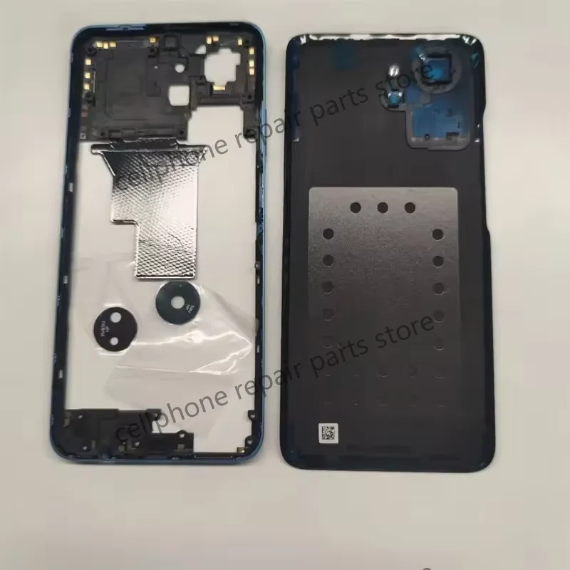 For Honor X7A RKY-LX1 Full Housing Case Middle Frame+Battery Back Cover Rear Door With Camera Lens Repair Parts