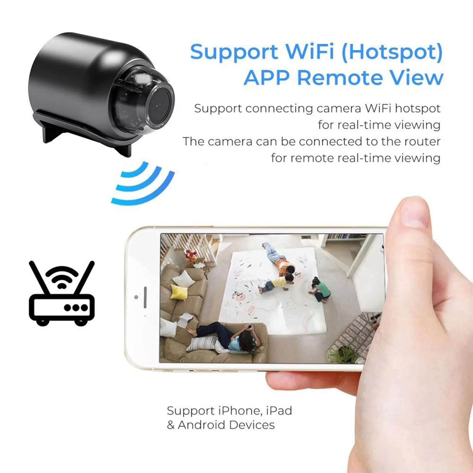 Minicámara HD 1080P con WiFi para bebé, Monitor de seguridad para interiores, vigilancia de seguridad, visión nocturna, videocámara IP, niñera, Audio y vídeo